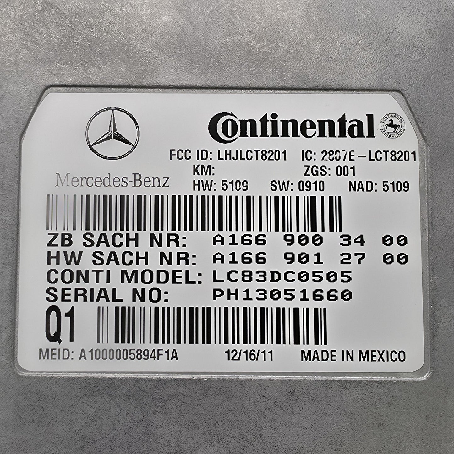 2005-2013 Mercedes-Benz S-Class Bluetooth Comm Control Module A1669003400