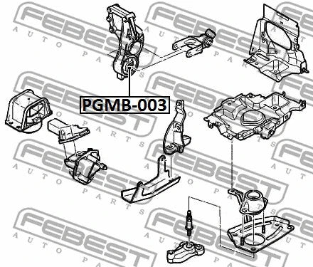 FEBEST 1990-2009 Peugeot 206 Right Engine Mount Bushing PGMB-003