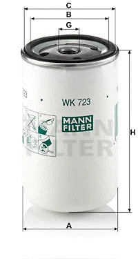 MANN-FILTER VOLVO Spin-On Fuel Filter WK723