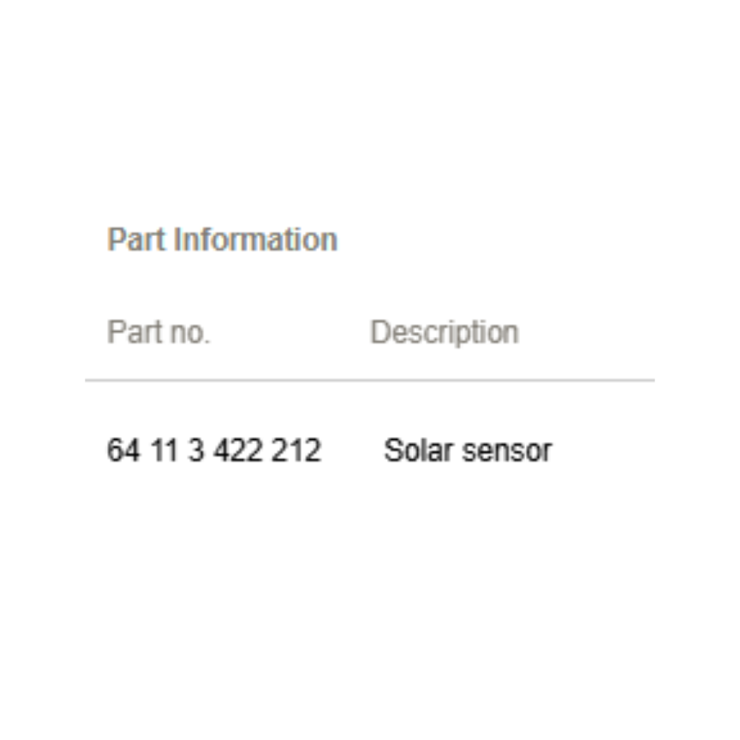 2011–2015 Mini Cooper Sun-Load Sensor / Solar Sensor OEM 64113422212