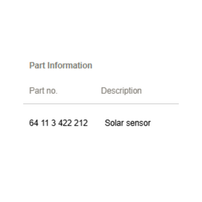 2011–2015 Mini Cooper Sun-Load Sensor / Solar Sensor OEM 64113422212