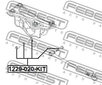 Febest Repair Kit, Camber Adjusting Eccentric Bolt 1229-020-KIT