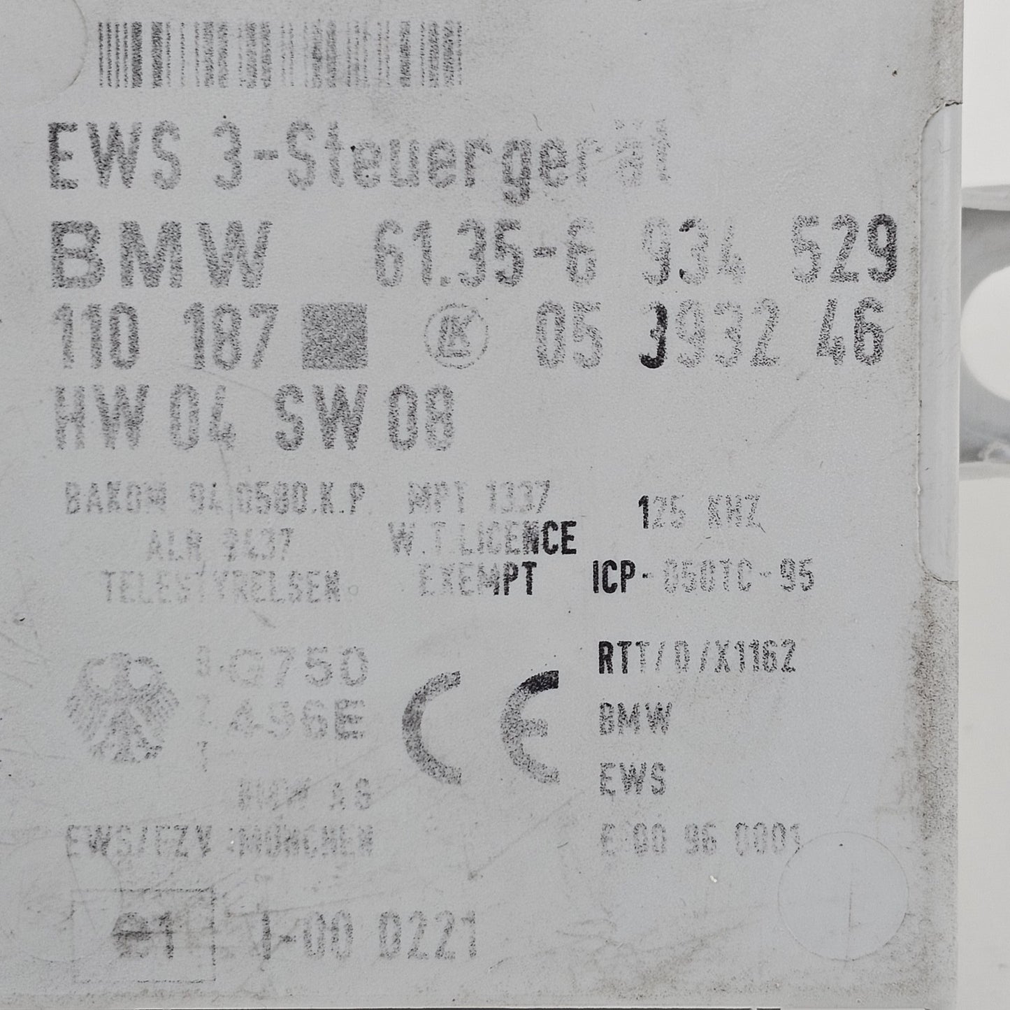 2003-2010 BMW Z4 E85 EWS3 Immobiliser Module 61356934529