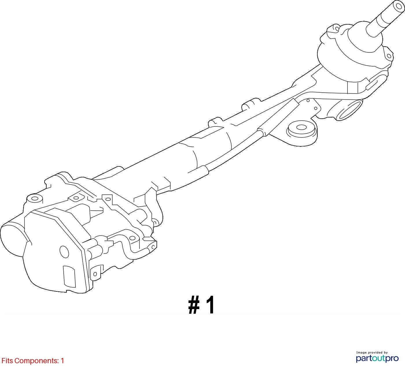 2018 Jaguar F‑Pace Steering Rack & Pinion Used OEM T4A13857