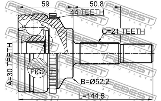 FEBEST 2007-2009 Renault Kangoo Outer CV Joint 2410-SYMBA44