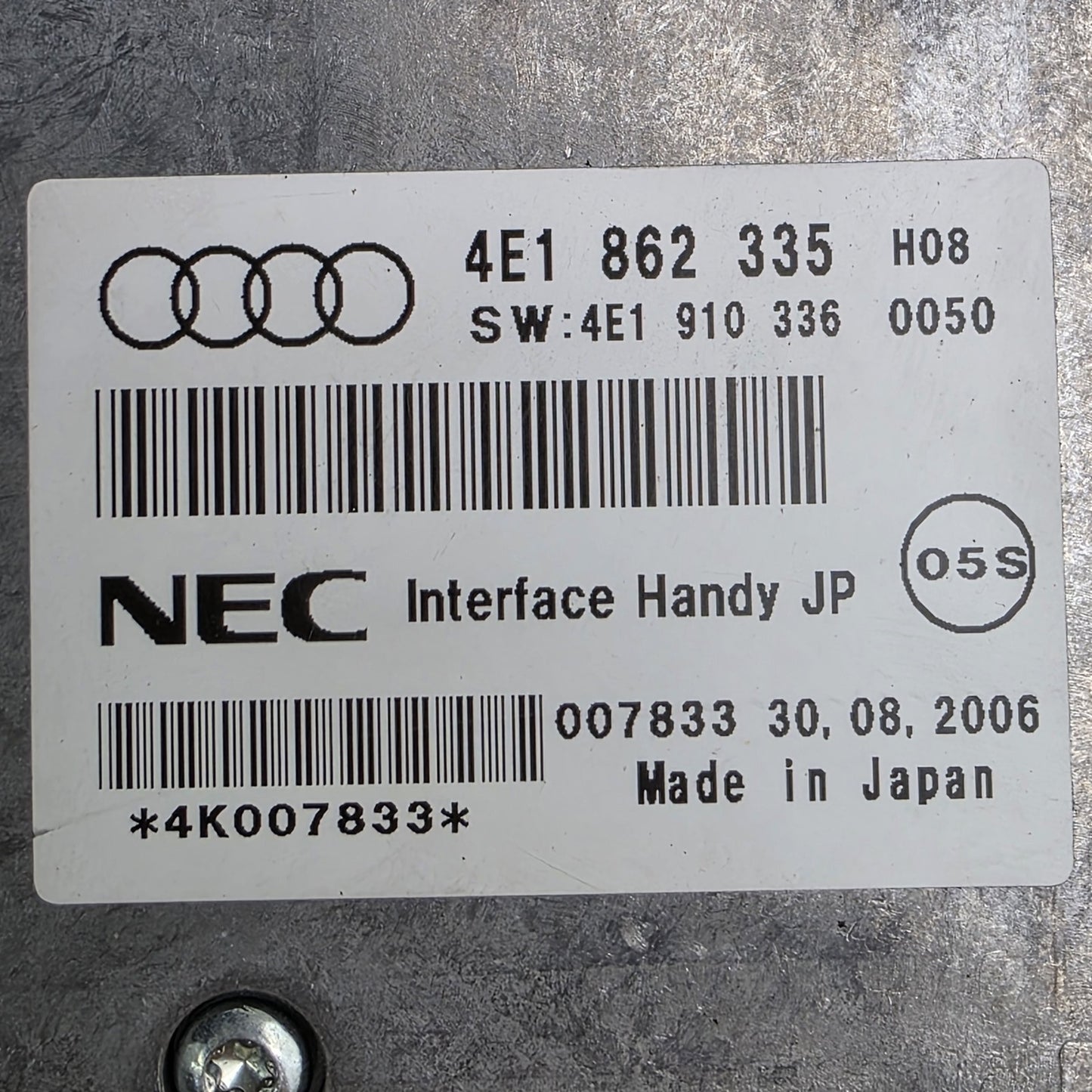 2005-2010 Audi A6 Bluetooth Interface Control Module 4E1862335