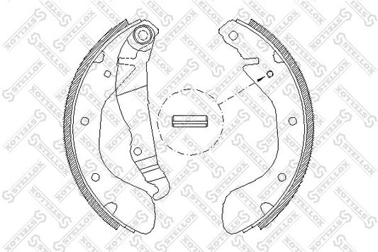STELLOX OPEL Brake shoe set - 09196291