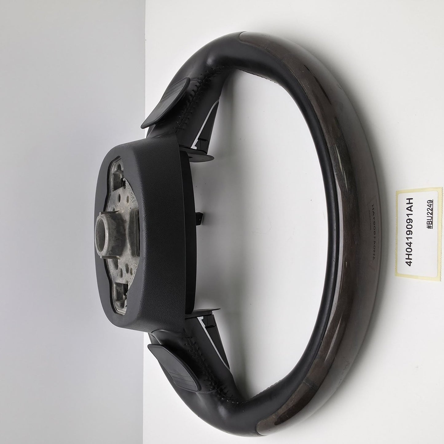 2014-2017 Audi A8 Leather Wood Steering Wheel with Shift Paddles 4H0419091AH