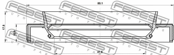 FEBEST 2006-18 Toyota RAV4 Drive Shaft Oil Seal 47.6x80.1x10.9 95HBY-49801118L