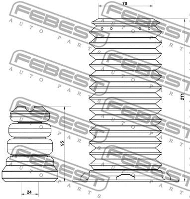 FEBEST BMW BOOT WITH JOUNCE BUMPER FRONT SHOCK ABSORBER KIT - BMSHB-F30F-KIT-313