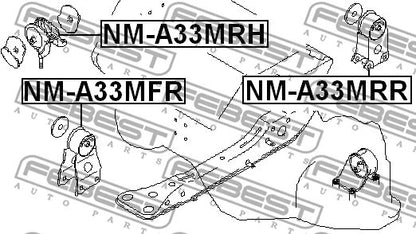 FEBEST 1994-2000 INFINITI I30 Rear Engine Mount (Hydro) NM-A33MRR