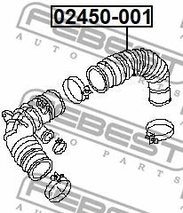 Febest Air Cleaner Intake Hose 02450-001 16578-VC12A