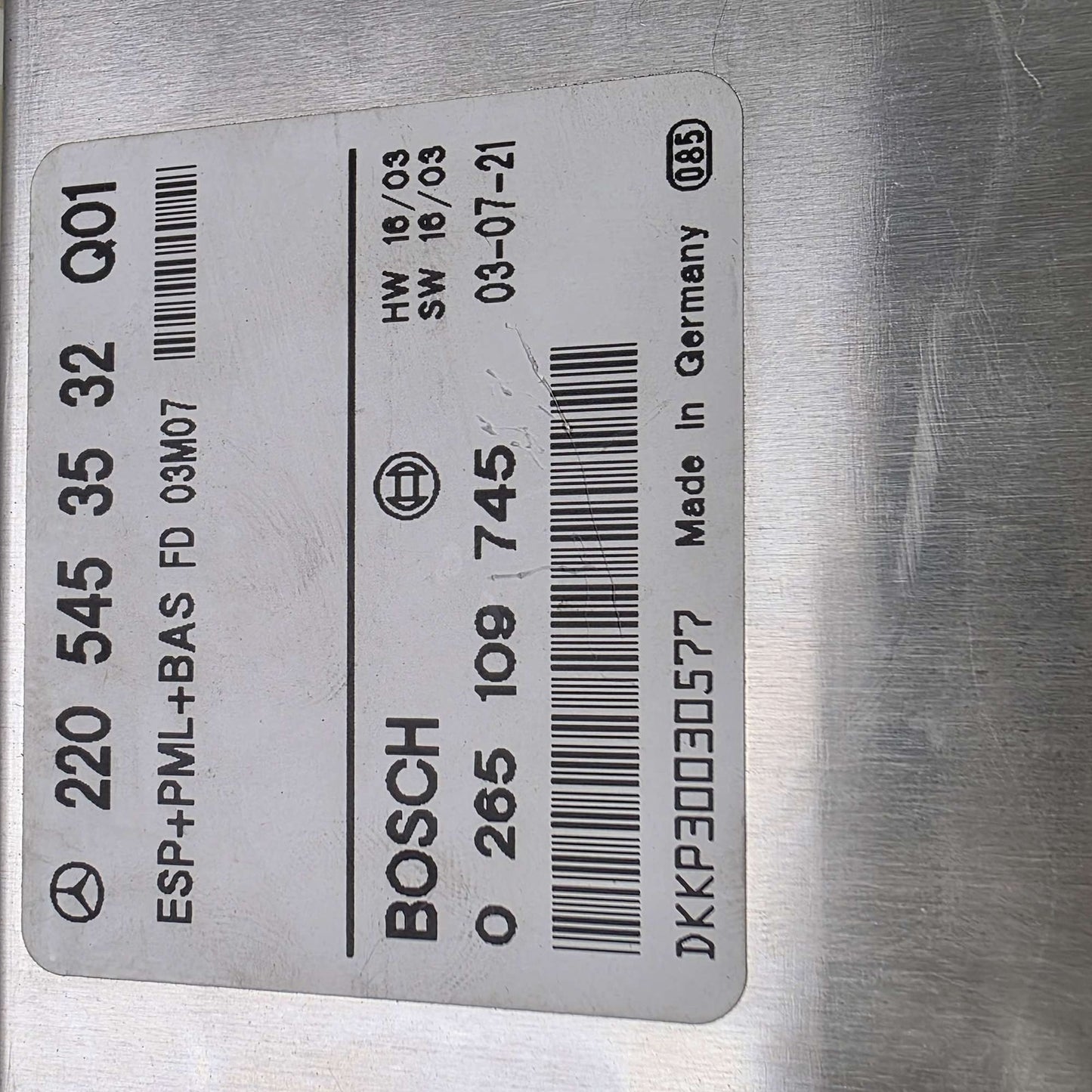 2004 Mercedes-Benz S430 ESP Control Module 2205453532