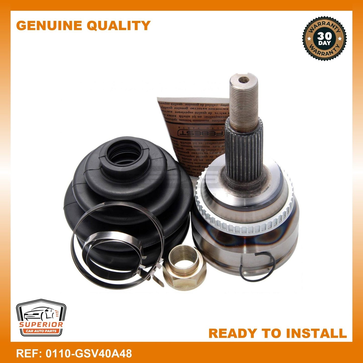 FEBEST 2013-2019 Toyota Highlander Outer Cv Joint 0110-GSV40A48