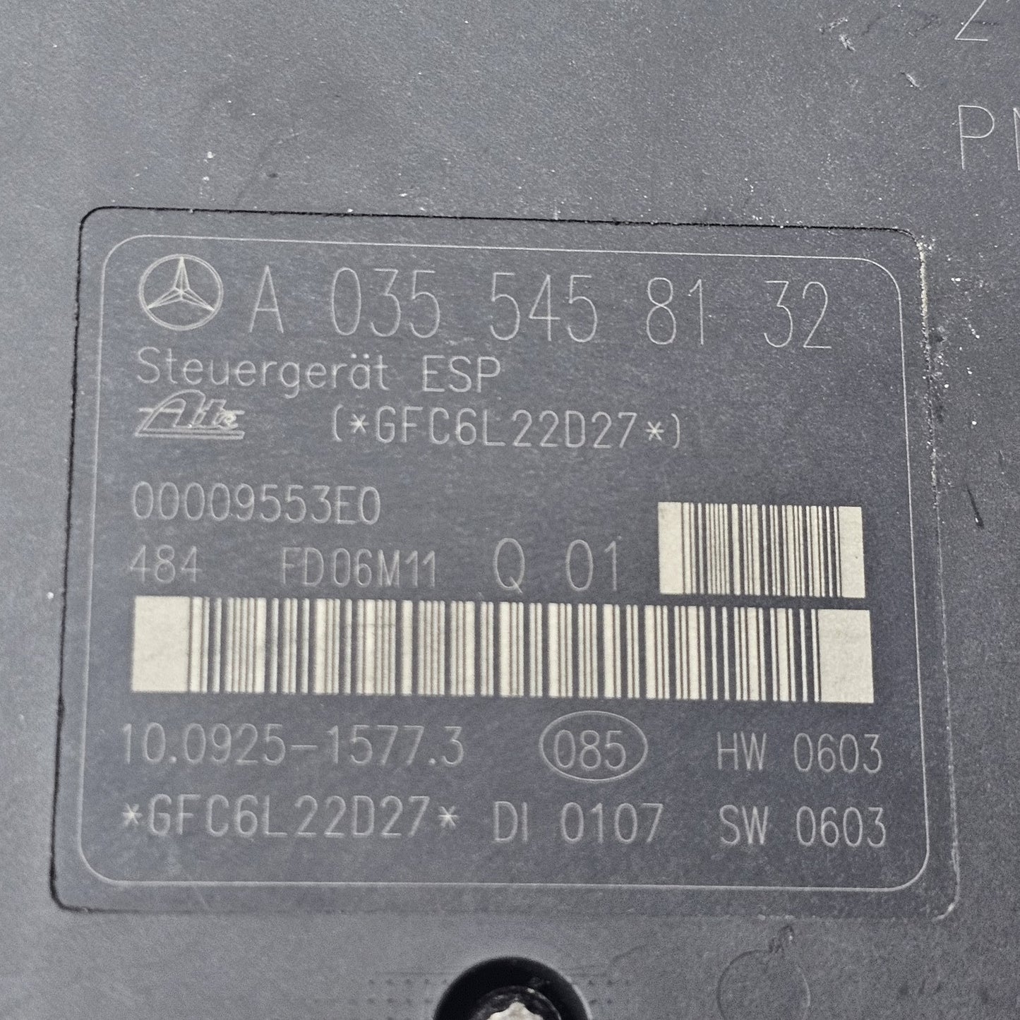 2004-2011 Mercedes-Benz CLK ABS CONTROL UNIT A0355458132