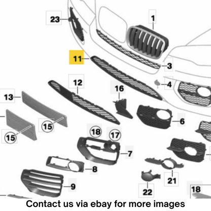 2012 BMW X6 Front Lower Center Grille Used OEM 51117179851
