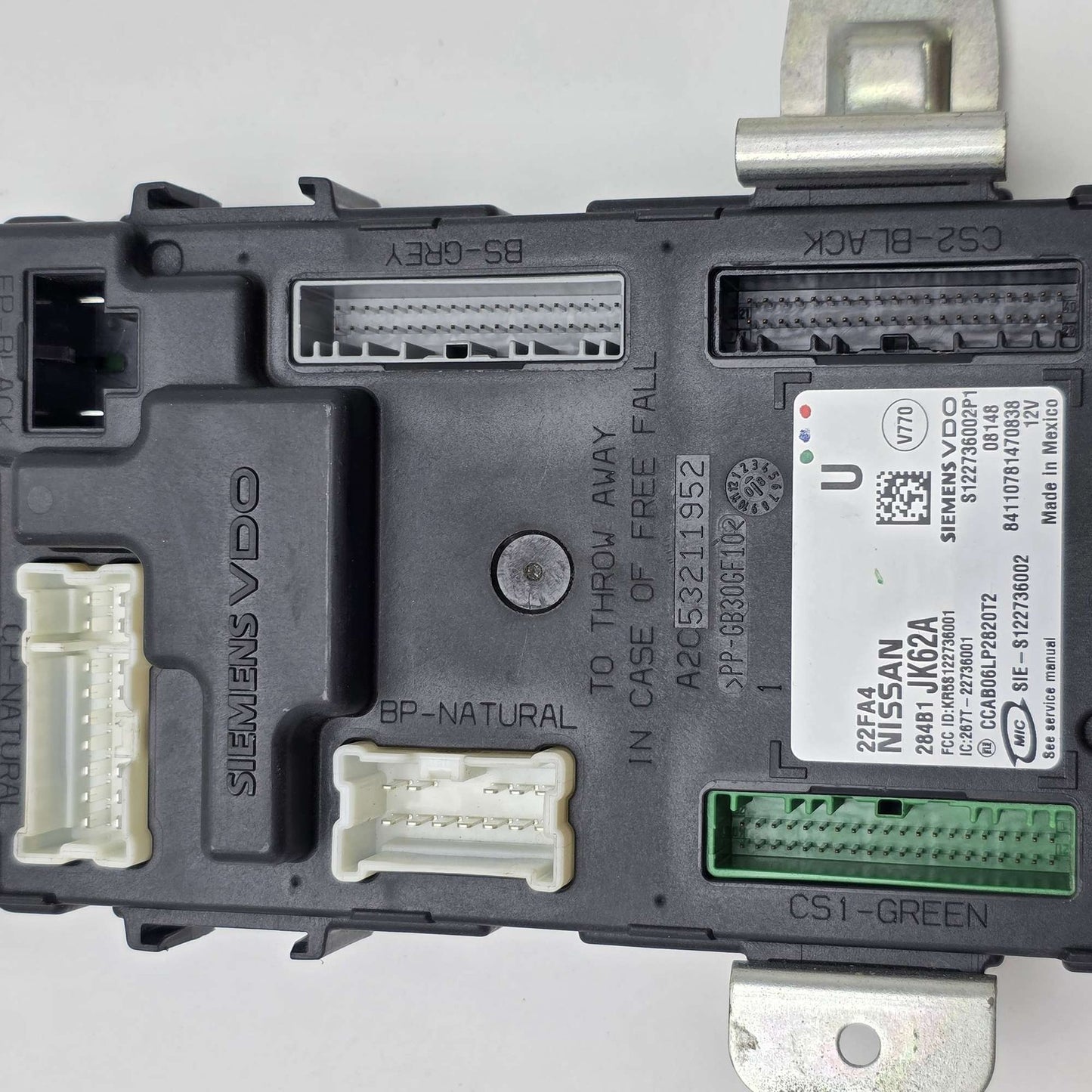 2007-2008 Infiniti G35 Controller Assembly - BCM 284B1JK62A