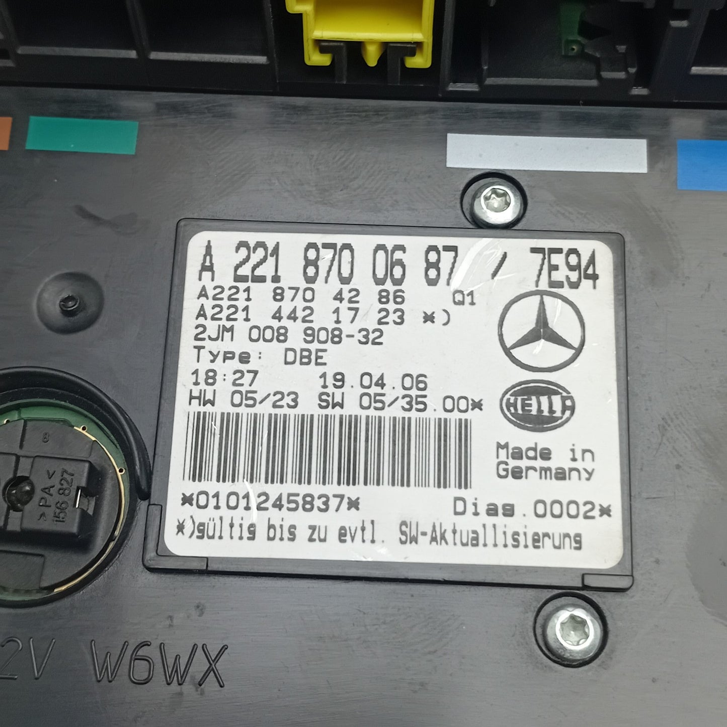 2007-2009 Mercedes-Benz S550 Interior Light With Sunroof Control A2218700687