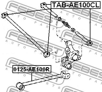 FEBEST 1991-2002 Toyota Corolla Rear Rod Bushing TAB-AE100CL