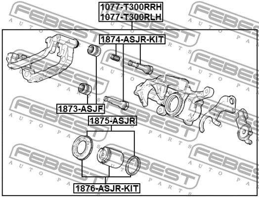 FEBEST General Motors Brake Caliper Assembly 1077-T300RLH