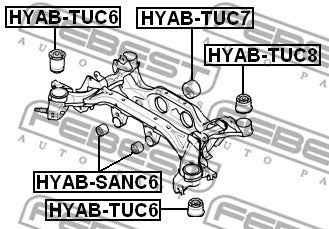 FEBEST 2002-2006 Hyundai Tucson Rear Crossmember Bushing HYAB-TUC8