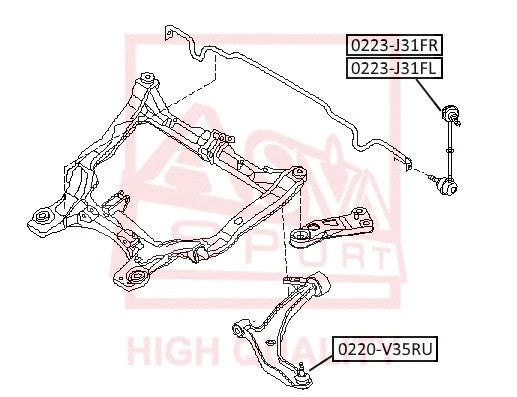 FEBEST NISSAN Stabilizer Bar Link 0223-J31FR