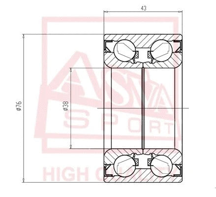 Febest Nissan 40210-Aa000 Rear Wheel Bearing DAC38760043