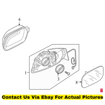 2013 Audi Q5 Exterior Door Mirror Components Used OEM 8R1857409AHT94 8R0857527A