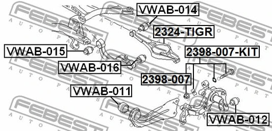 FEBEST VAG Camber Correction Screw 2398-007-KIT