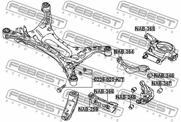 FEBEST NISSAN Repair Kit Camber Adjusting Eccentric Bolt 0229-020-KIT