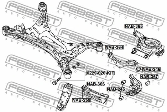 FEBEST NISSAN Repair Kit Camber Adjusting Eccentric Bolt 0229-020-KIT