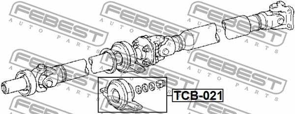 FEBEST 2015-2020 Lexus GS F Drive Shaft Center Support Bearing TCB-021