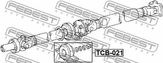 FEBEST 2015-2020 Lexus GS F Drive Shaft Center Support Bearing TCB-021