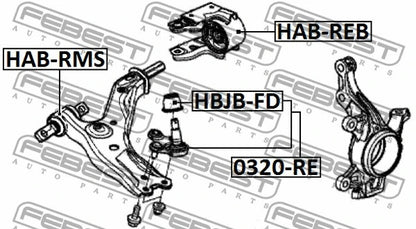 FEBEST 2012-2017 Honda CR-V Front Bushing Front Control Arm HAB-RMS