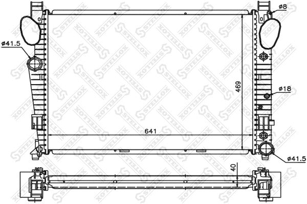 STELLOX 2000-2006 Mercedes-Benz CL500 Radiator 2205000903