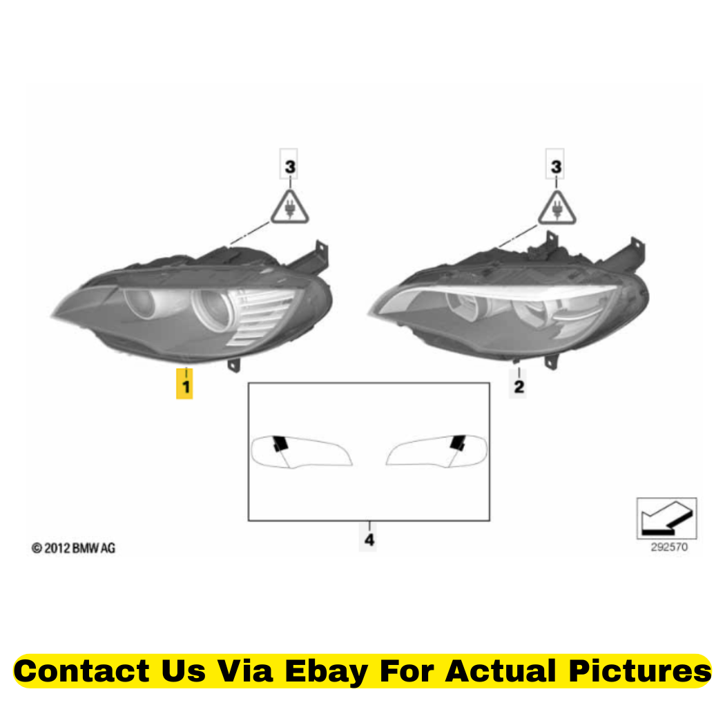 2012 BMW X6 Left Bi-Xenon Headlight Assembly Used OEM 63117287009