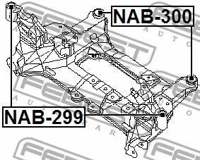 FEBEST 2002-2007 Nissan X-Trail Subframe Front Bushing NAB-299