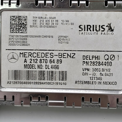 09-13 Mercedes W212 E-Class Sirius Satellite Radio Receiver Module A2128706489