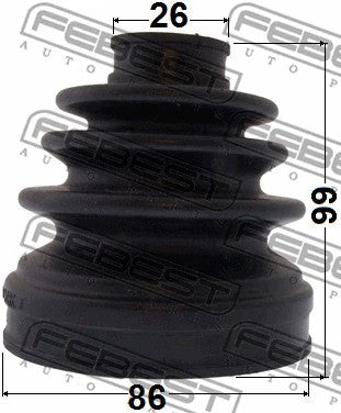 FEBEST 2006-2010 Hummer H3 Boot Inner CV Joint Kit 86x99x26 1415-NARH