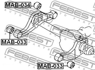FEBEST 2000-2006 Mitsubishi Montero Differential Mount Bushing MAB-034