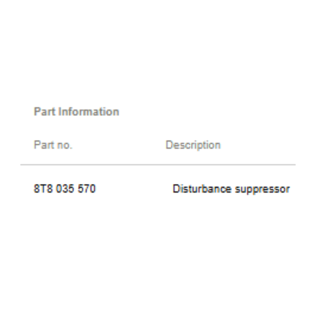 2011–2015 Audi A6 Disturbance Suppressor Module Used OEM 8T8035570