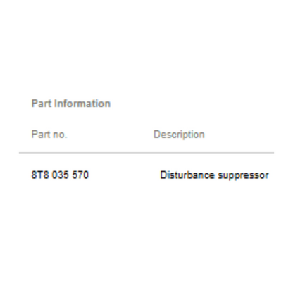 2011–2015 Audi A6 Disturbance Suppressor Module Used OEM 8T8035570