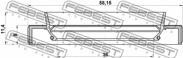 FEBEST 1986-1999 Acura CL Drive Shaft Oil Seal 38X58.15X8X11.4 95HBY-40580811R
