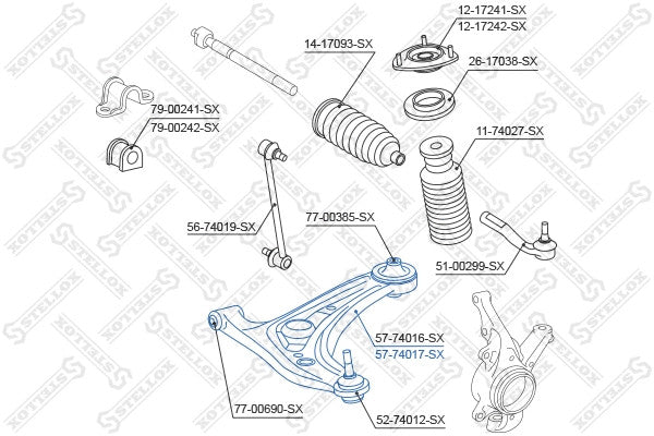 STELLOX 2009-2014 Nissan Cube Link Complete-Transverse Right 54500-1FU0B