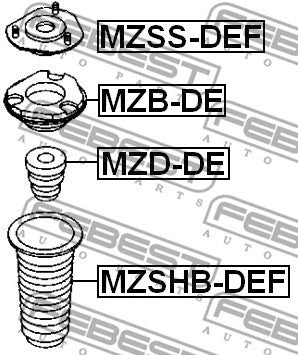 FEBEST 2008-2013 Mazda 2 Front Shock Absorber Bearing MZB-DE