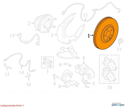 2018 Jaguar F‑Pace Brake Disc Kit Used OEM T4A2342