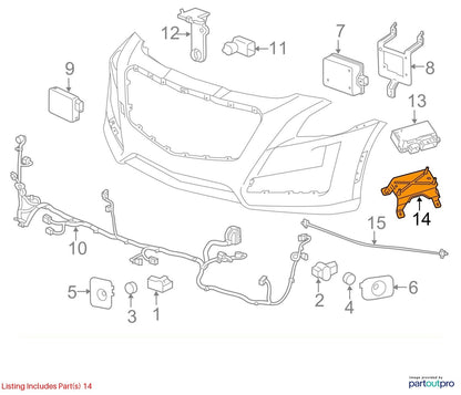 2018 Cadillac CTS Pedestrian Impact Detection Module Bracket Used OEM 22874377