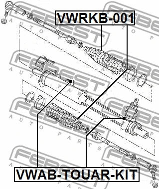 FEBEST 2006-2015 Audi Q7 Steering Rack Mount-Bush Kit VWAB-TOUAR-KIT