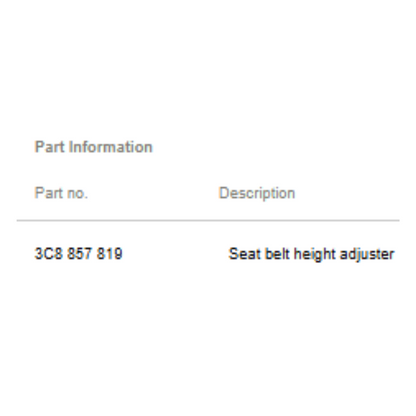 2011–2015 VW Jetta Seat Belt Height Adjuster Used OEM 3C8857819
