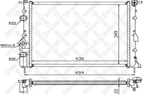 STELLOX DACIA Radiator - 2140000QAZ